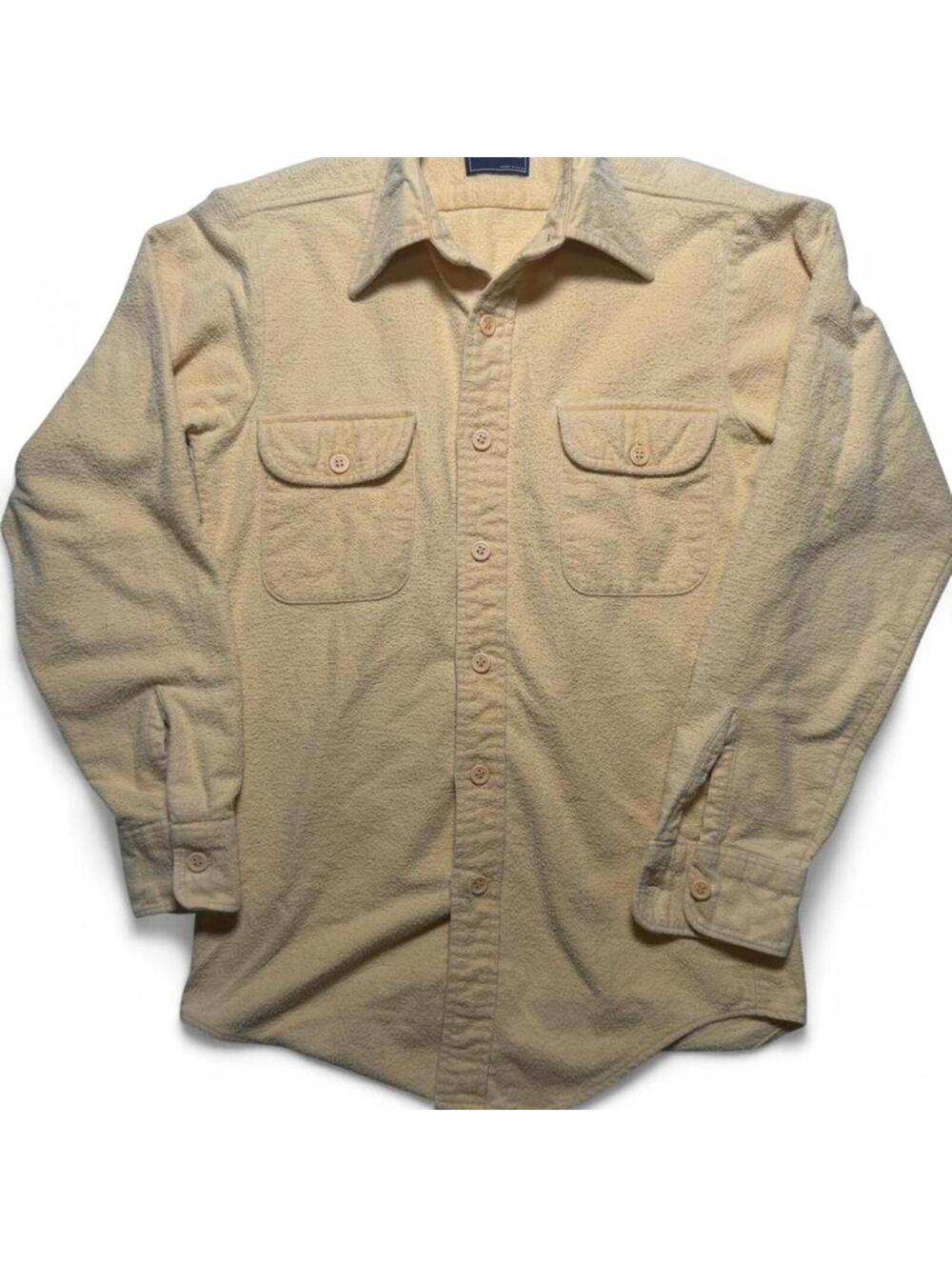 Vintage Career Club Yellow Fleece Button Down Shirt Overshirt Men S